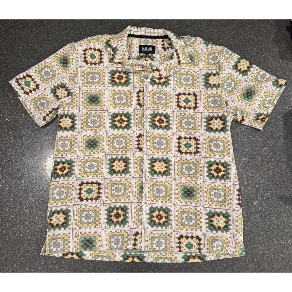 Malibu‎ By Drill Clothing Co Granny Square Polo Golf Resort Large